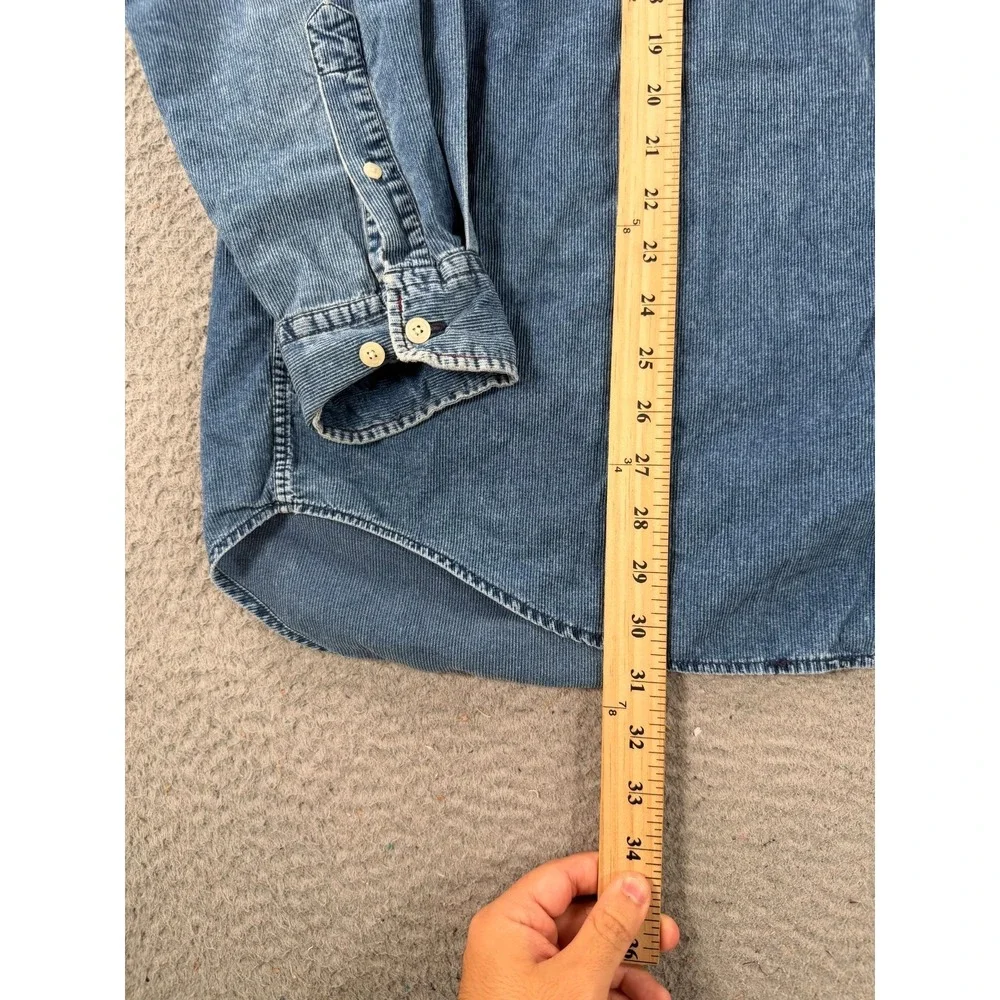 VTG Banana Republic Shirt Mens Large Blue Denim Corduroy Chambray Western